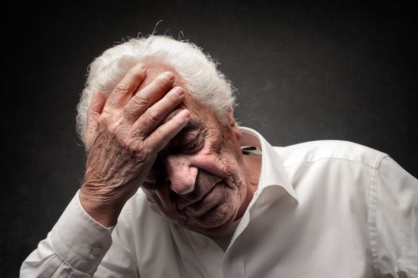 Stressed Elderly Man